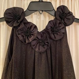 Black Dress with Gold Overlay size 10